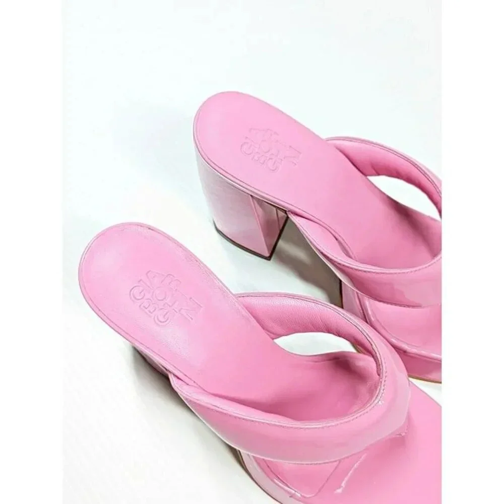 Gia Borghini Women's Gia 17 Pink Patent Platform Sandals Size 39 IT (MSRP $475)